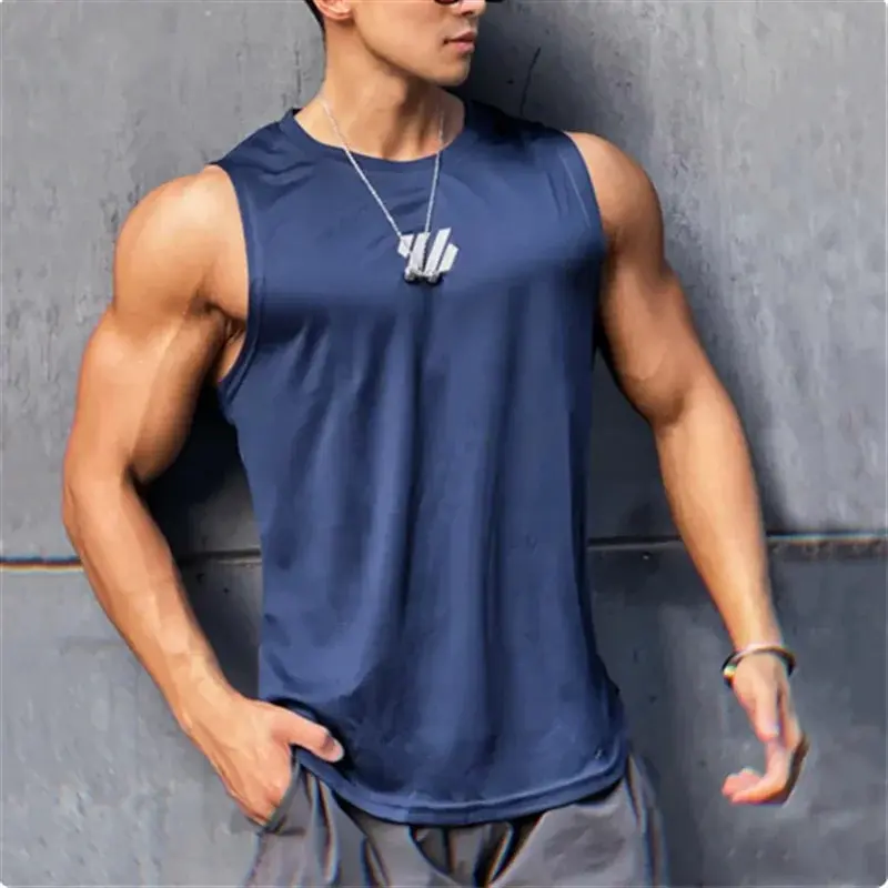 2023 newest Summer Gym Vest High Quality mesh Shirt Sleeveless T-shirts Men Tank Tops basketball running Fitness Sports Vest men