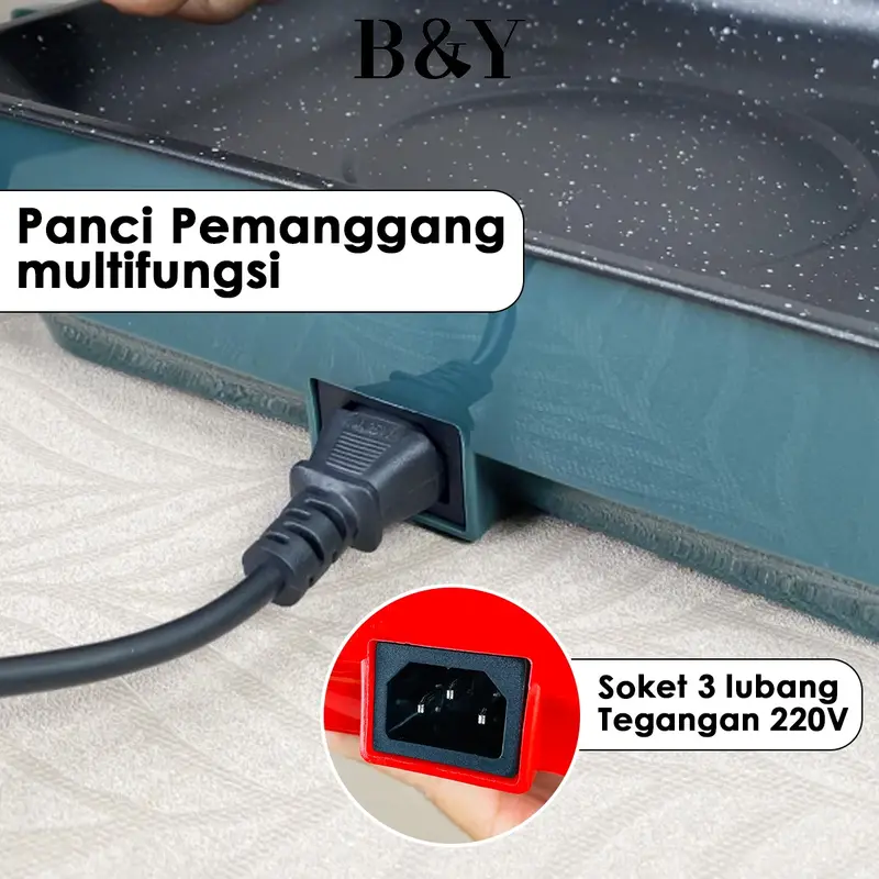 Panci Panggangan Multifungsi / BBQ Grill Electric / Anti lengket Ukuran 26cm dan 30cm 5