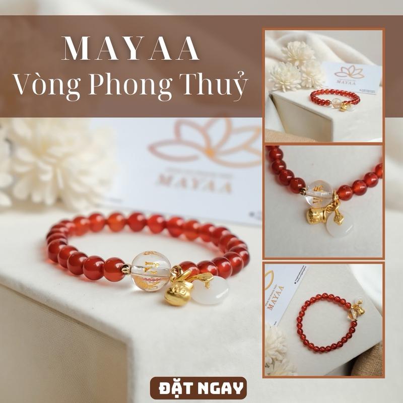 Vòng Tay Đá Đơn Mix Charm Đồng Điếu 6mm ( Đá Đỏ Đậm ) vòng  phong thủy 0