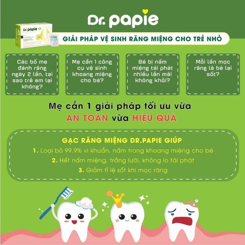 Gạc rơ lưỡi Dr. Papie cho bé từ sơ sinh hộp 30 gói - Nimo 4