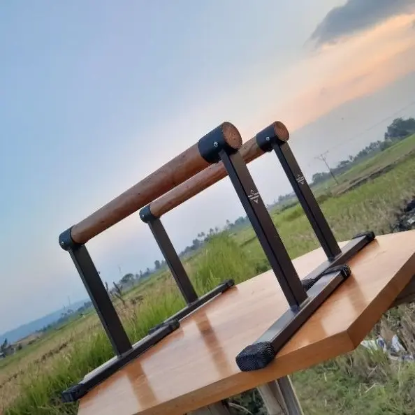 Outdoor Wooden Parallettes Vex Medium Parallette Bar Push Up Bar 0