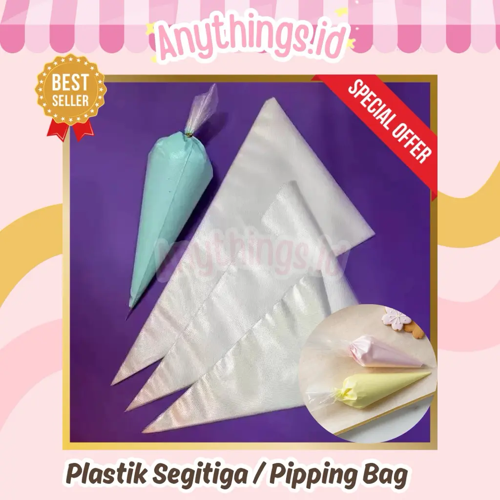 10 PCS Pipping Bag Import Master Plastik Contong Plastik Segitiga Plastik Buttercream Food Grade