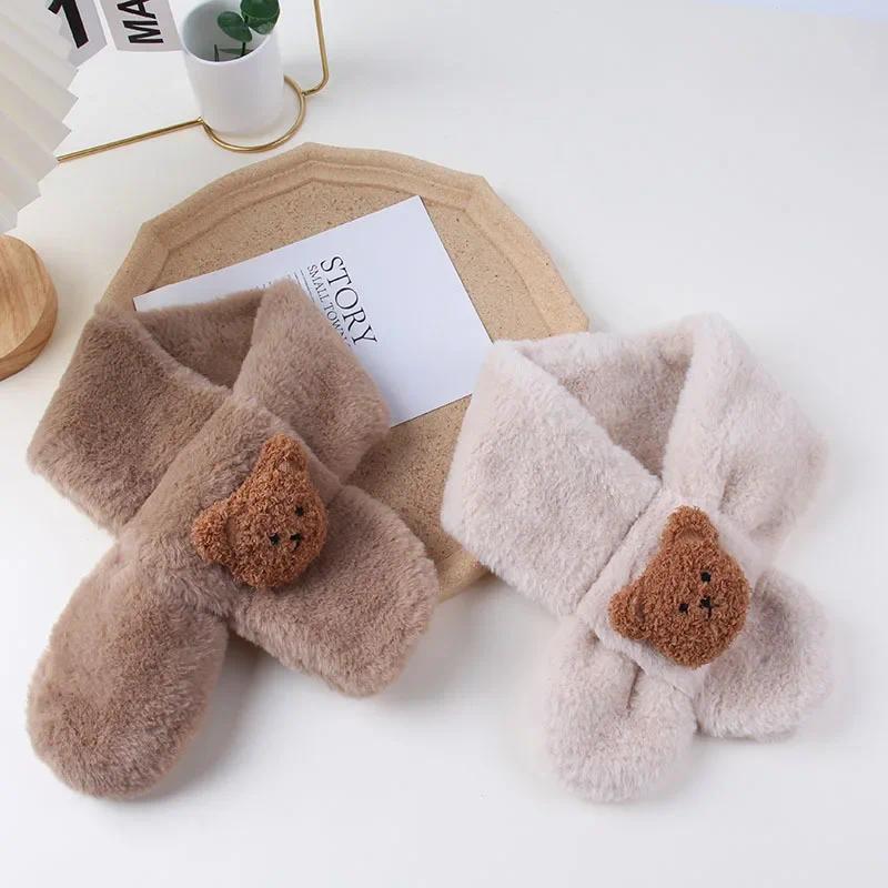 Product Introduction of Korean Style Kawaii Baby Scarfs Cute Cartoon Doll Bear Shawls for Toddler Boy Girl Scarf Autumn Winter Warm Baby Accessories 11