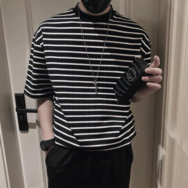 Áo thun nam sọc ngang nam cổ bo sang trọng