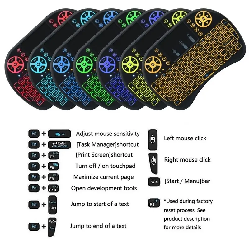 Bàn phím kiêm chuột mini cảm ứng không dây I8 cho Ps4 / Google / Android / Tv Box / chơi game Chơi Điện Tử 2