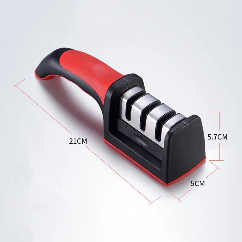 Dụng cụ mài dao kéo cầm tay 3 rãnh giúp giao luôn sắt bén, Đồ mài dao kéo đa năng cắt thái nhẹ nhàng không dùng lực 4
