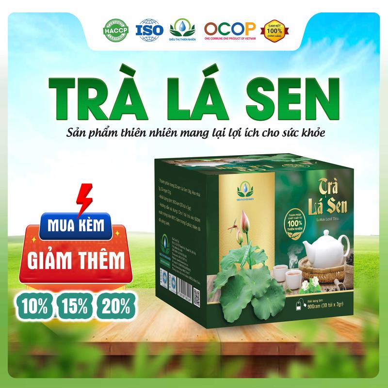  Combo 2 Hộp Trà Lá Sen hộp 30 Túi Lọc Siêu Thị Thiên Nhiên Nước Trà Chè Tea nướcuống đẹp 