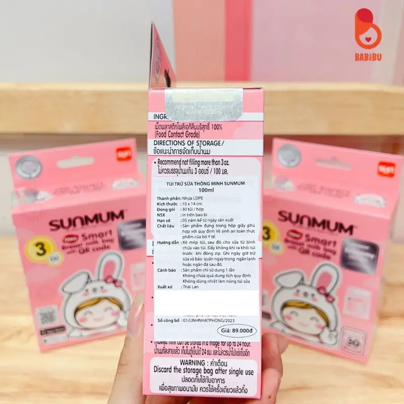 Túi trữ sữa Sunmum chính hãng dung tích 100ml, 150ml, 250ml date 2029 Đựng Sữa Bột 3