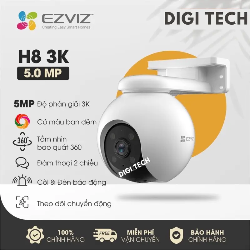 Camera Wifi EZVIZ H8 Pro 3K 5MP Siêu Nét, QHD - Xoay 360 Độ Ngoài Trời, Đàm thoại 2 Chiều - H8 3K 5MP Ai Theo Dõi Chuyển Động 6