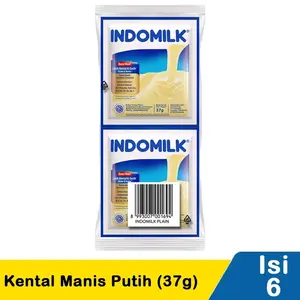 Indomilk Susu Kental Manis 6 x 37gr - Krim Susu Kental Manis Berkualitas Tinggi - Sweet, Coffee