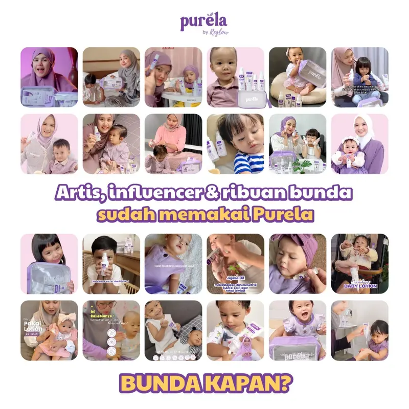 Purela Combo Glowing Skincare Baby Face Cream + Body Lotion Bahan Alami dan Organik Bayi Pembersih 6