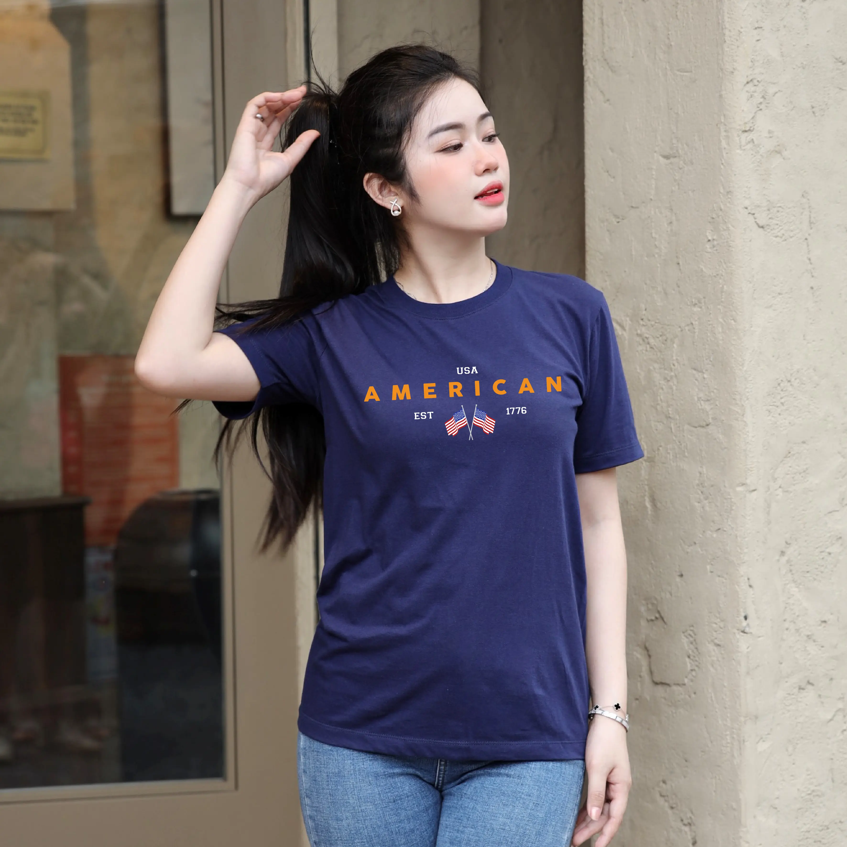 Áo Thun Nữ Nhập Khẩu Thái Lan  Cổ Tròn chất liệu cotton cao cấp (P06-AMER) Top Women