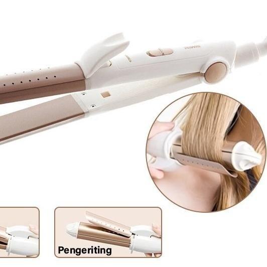 CATOKAN RAMBUT 2 IN 1 CURLY DAN LURUS / ALAT CATOK RAMBUT LURUS ELEKTRIK MODERN / HAIR STRAIGHTENER Compact 1
