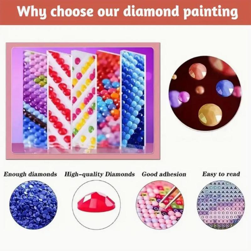 Potted Plant Pattern Diamond Arts Colorful Painting Kit without Frame, DIY 5D Diamond Arts Crafts Kit, Wall Art Decor for Home Living Room Bedroom 6