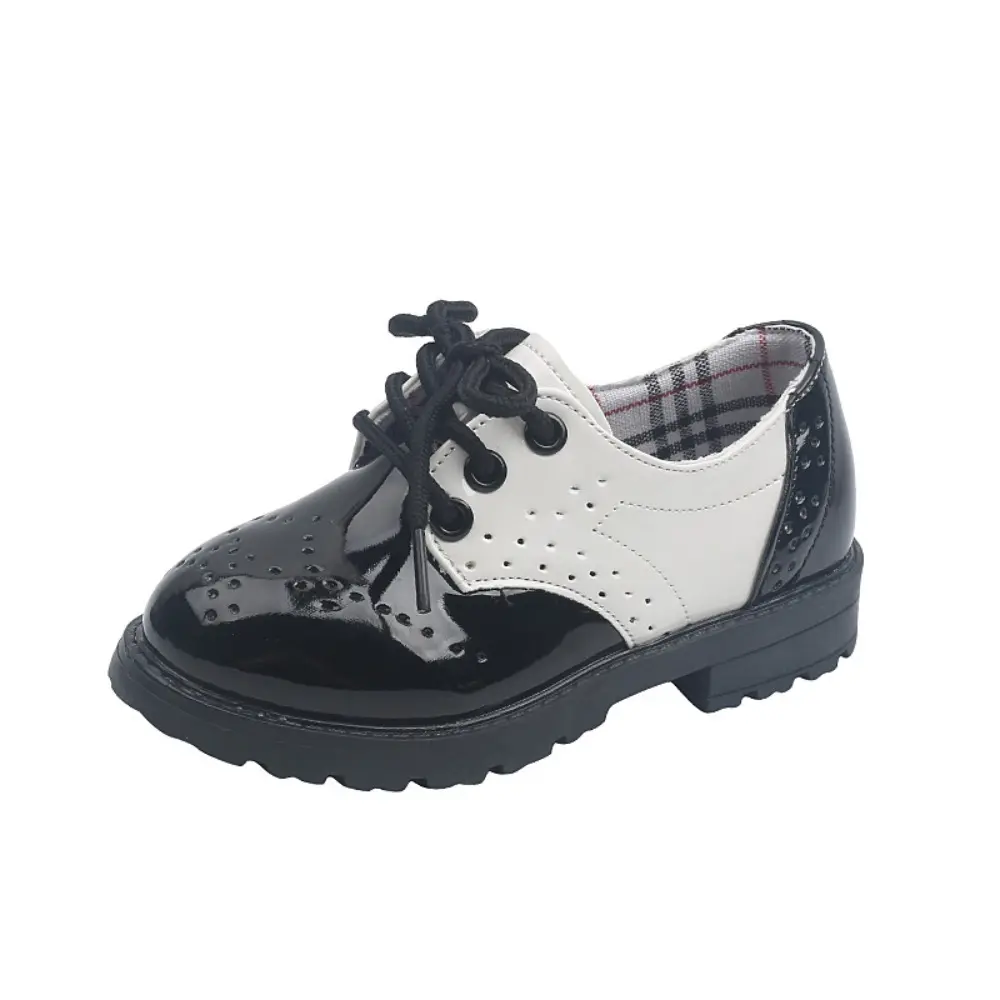 2024 Spring and Autumn Little Boy Casual Versatile British Style Academy Small Leather Shoes Little Girl Small Middle School and Older Children Performance Shoes