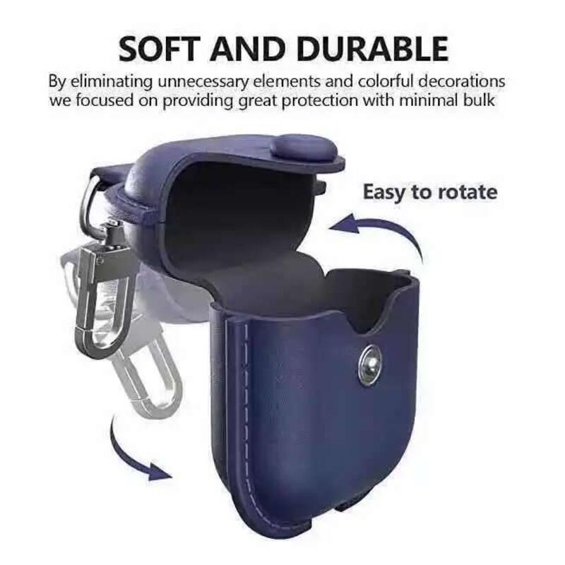 Product Introduction of PU Leather Bluetooth Earphone Case Protective Cover for  1 2 3 Cases Charging Box with Hooks 24