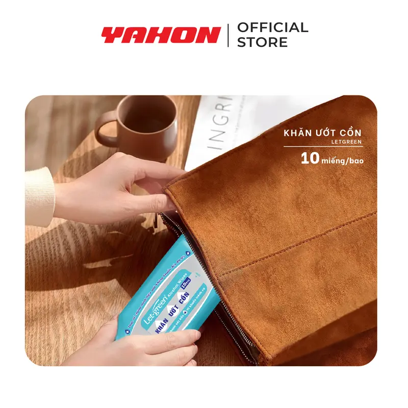 Combo 6 Khăn Ướt Cồn LET-GREEN Diệt Khuẩn 10 Miếng/Gói 5