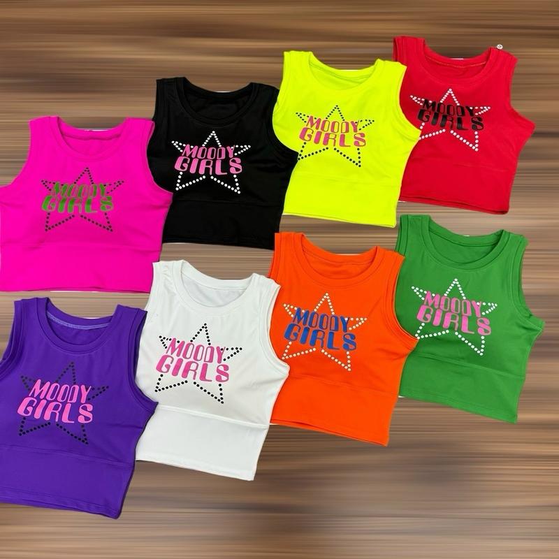 ÁO CROPTOP MOODY GIRLS (KÈM ĐỆM) Đồ Tập Zumba, Gym, Yoga, Aerobic, Thể thao nữ, Shuffle Dance 1