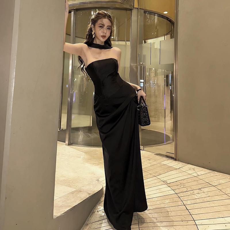  Đầm corset chocker dáng dài Nữ Dress Women 