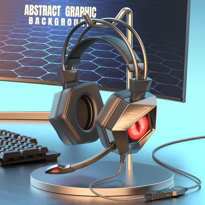 Tai nghe chụp tai máy tính GAMING SY-G15 có đèn LED màu có mic đàm thoại headphone chơi game trên điện thoại laptop.