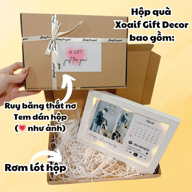 [TẶNG HỘP + RƠM] Khung ảnh để bàn thiết kế làm quà tặng 8/3, valentine, sinh nhật, quà tặng người yêu 2
