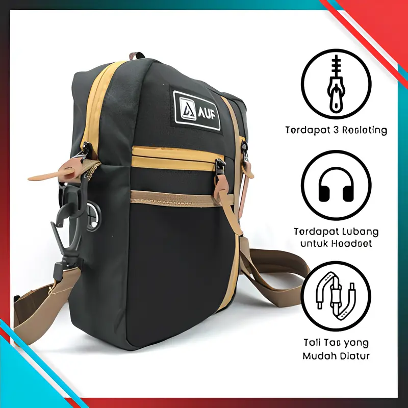 AUF Rotax Tas Slempang Pria Kecil Simpel Elegan | Sling Bag Cowok Fashion Korean Style | Tas Pria Mini Keren | Tas Selempang Cowo Distro 4