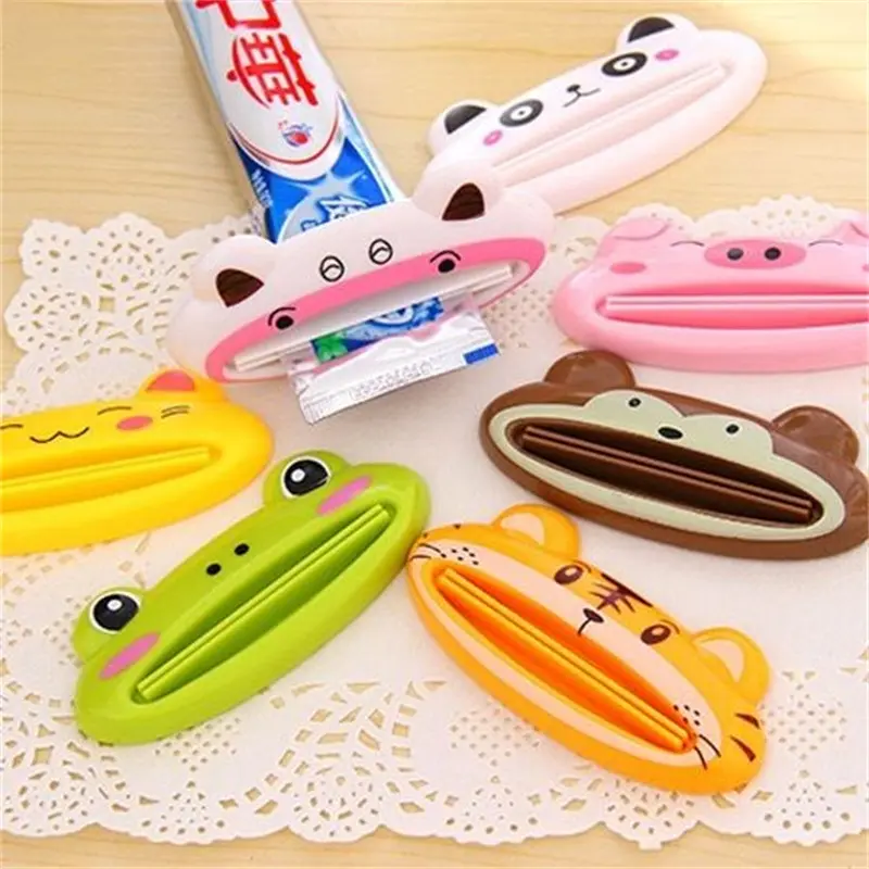 6 Pieces Creative cartoon cute toothpaste squeezer manual toothpaste squeezer Lazy cosmetic cleanser squeezer