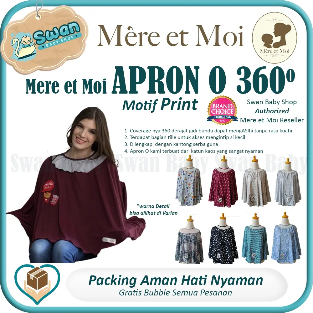 Mere - APRON O / Apron menyusui 360 derajat / APRON O PRINT MOTIF