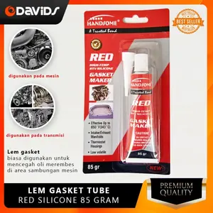 Lem Gasket Paking Mesin Tahan Panas Packing Sealer Rtv Red Silicone - 85 gram