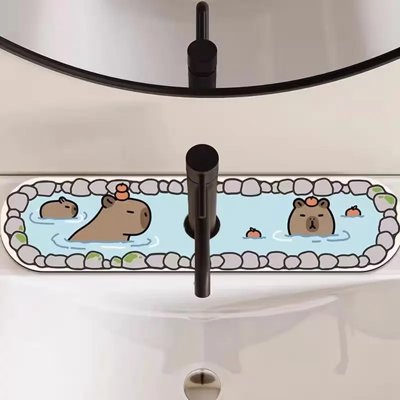 Tấm Thoát Nước Vòi Hoa Sen, Thiết Kế Hoạt Hình Capybara, Sáng Tạo, Tấm Thoát Nước Nhà Bếp, Đồ Dùng Phòng Tắm 6