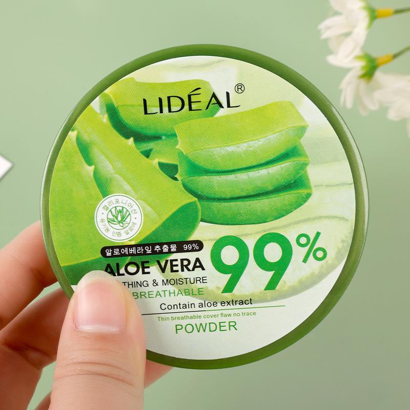 Product Introduction of 99% Aloe Vera Face Powder Smoothing Pressed Powder Waterproof  Moisturizing  Concealer Brighten Foundation Face Makeup Cosmetic Moisturizer Moisture 5