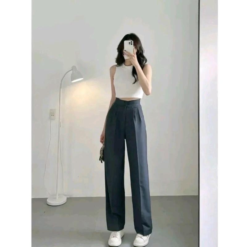 COMBO 2 Quần ống suông nữ nhiều màu tôn dáng tuyết mưa cao cấp 3