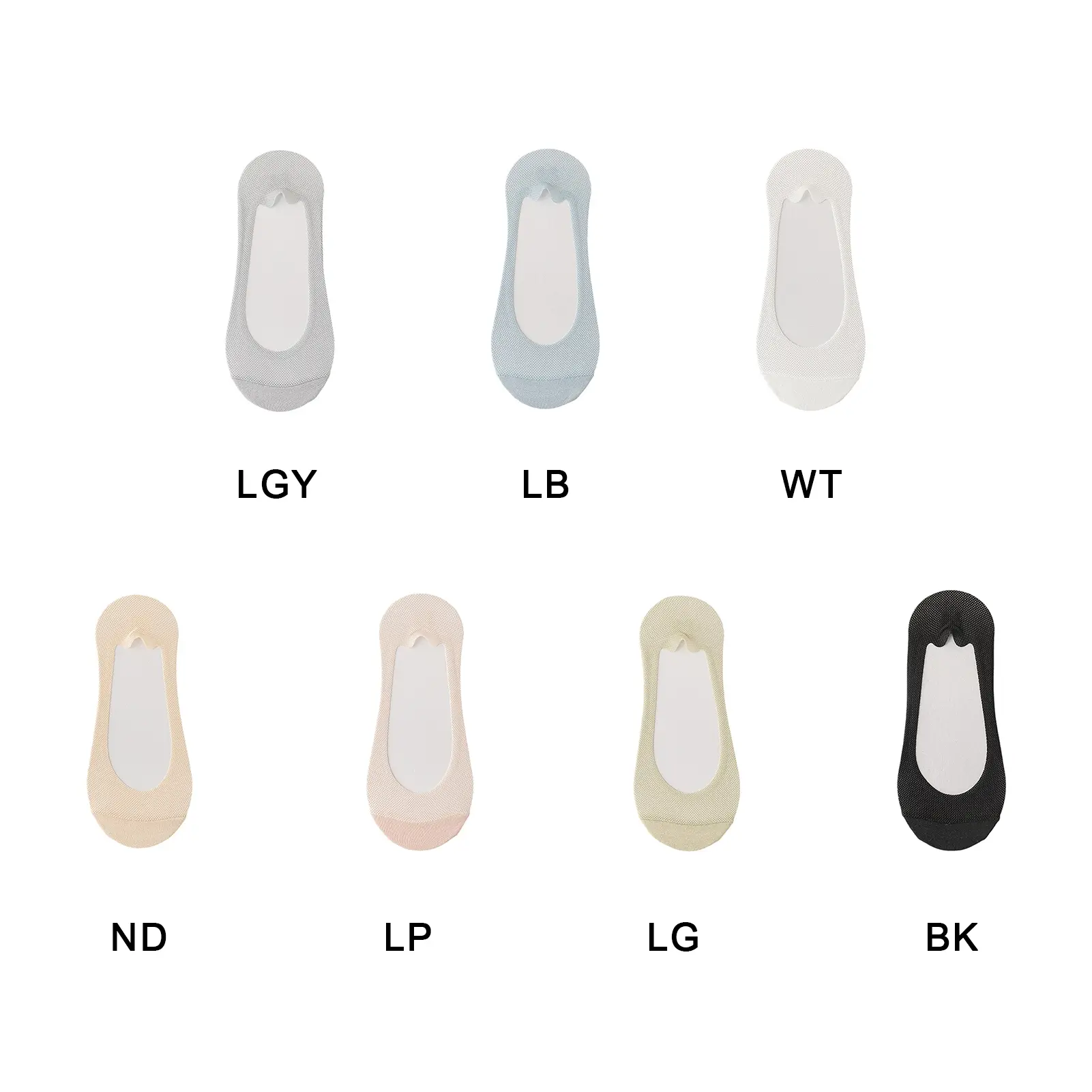 1 Pairs Women Anti-slip Invisible Socks Ice Silk Ankle Summer Ultra-thin Breathable Sock Low Boat Sock Elastic Mesh Low Short Socks