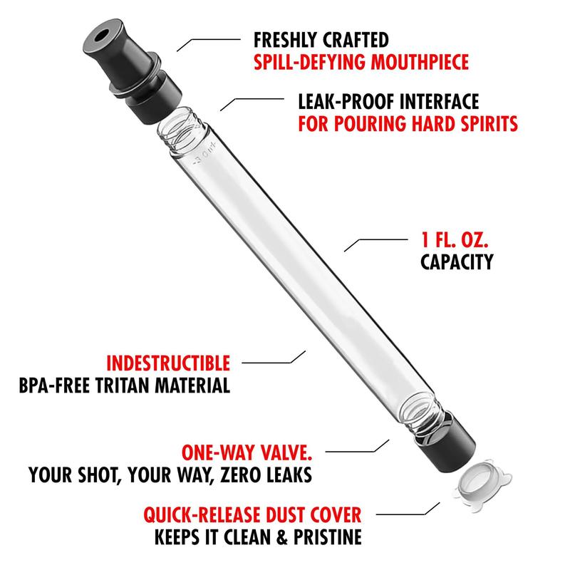 Shot Straw Set, 1 Set Including 2 Shot Straws & 2 Liquor Pourers & 2 Lanyards & 2 Brushes, Portable Shot Straws for Drinks 3