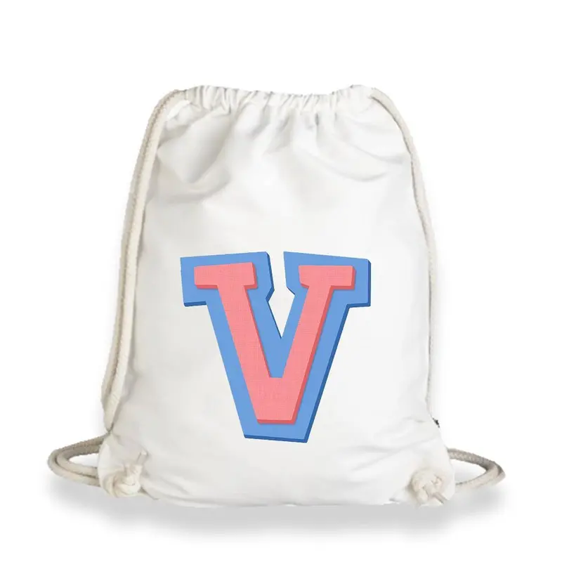 Tas Serut Premium ABCD - Drawstring Bag Kanvas Putih Tebal 30x40 | Thirtystore.id 3