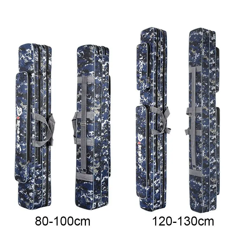 Túi đựng cần câu cá, bao đựng cần câu 2 ngăn  dài 80-130cm màu dàn di cao cấp