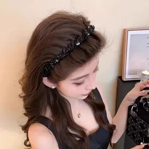 2025 New Light Luxury Hair Hoop Elegant Beaded Wrapped Hair Accessory