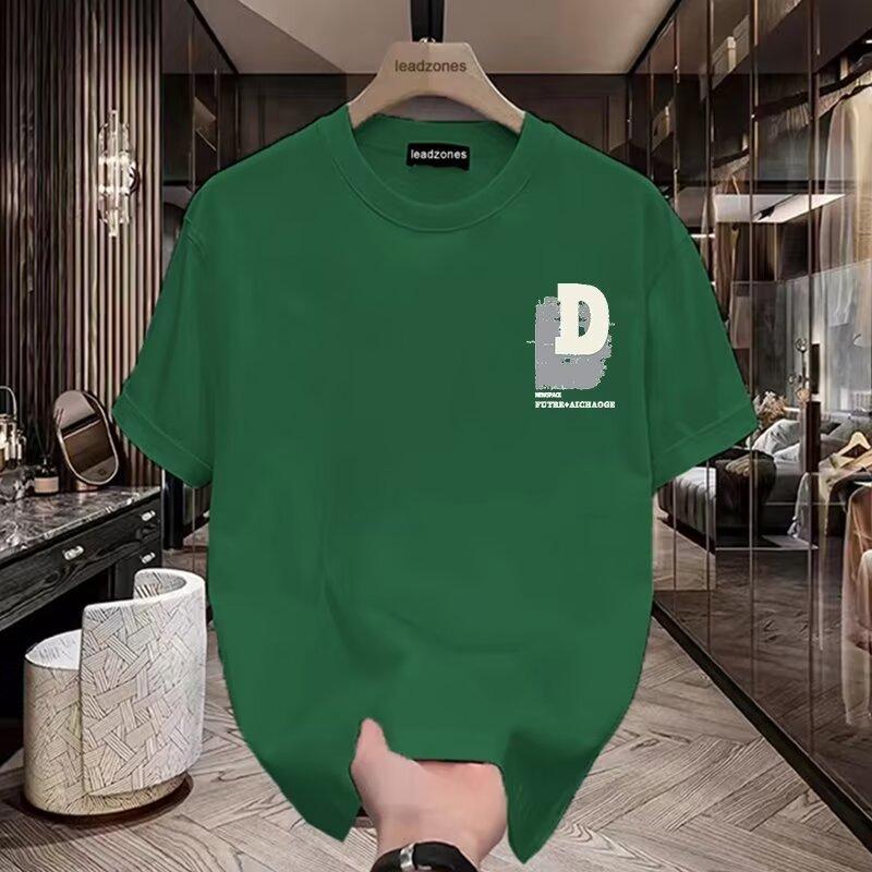 Product Introduction of Cotton 250gsm summer short sleeved T-shirt for men, casual, trendy, fashionable, printed T-shirt, round neck, sports, breathable 4