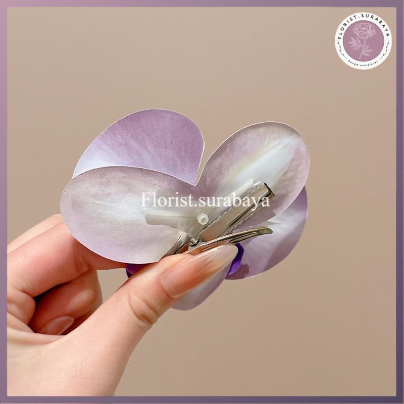 [COD] Jepitan Bunga Anggrek Premium Orchid Hair Clip Jepitan Rambut Bunga Anggrek Duckbill 4