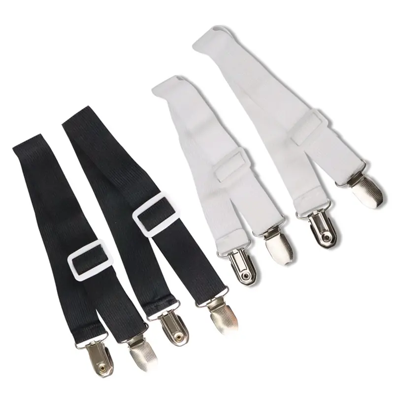 (ODDITYS) Bộ căng tấm có thể điều chỉnh, 2 mảnh, đàn hồi với kẹp kim loại, dây đai căng tấm cho ga trải giường, nệm, bàn ủi hoặc ghế sofa 5
