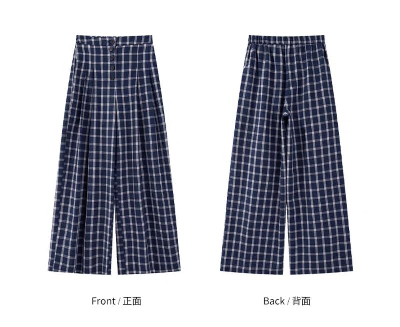 Product Introduction of Quần Ống Rộng Thường Ngày Kẻ Sọc Cổ Điển Dành Cho Nữ, Cạp Cao, Phong Cách Thường Ngày Xếp Ly quét đất Nhà Thẳng, Mỏng Vừa Vặn, Cùng Phong Cách Với Triệu Lusi, Năm 2024 4