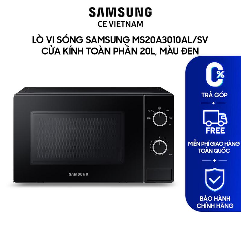 [Freeship] Lò vi sóng SAMSUNG MS20A3010AL/SV Cửa kính toàn phần 20L, Màu Đen - Giao hàng sau 30 ngày