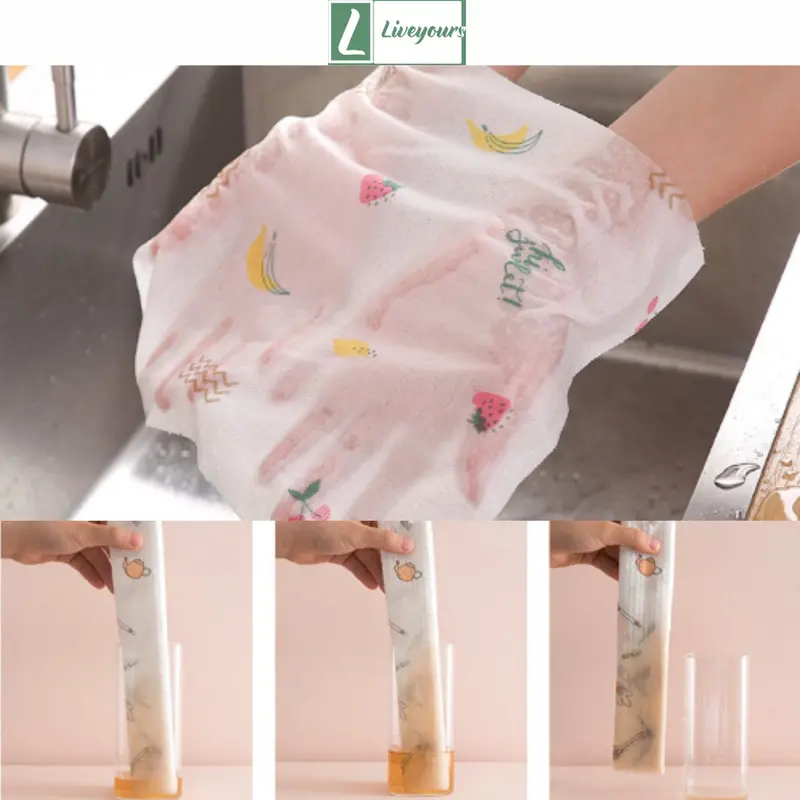 Cuộn Giấy Lau Nhà Bếp Đa Năng - Màu Trắng Có Thể Giặt Được 2