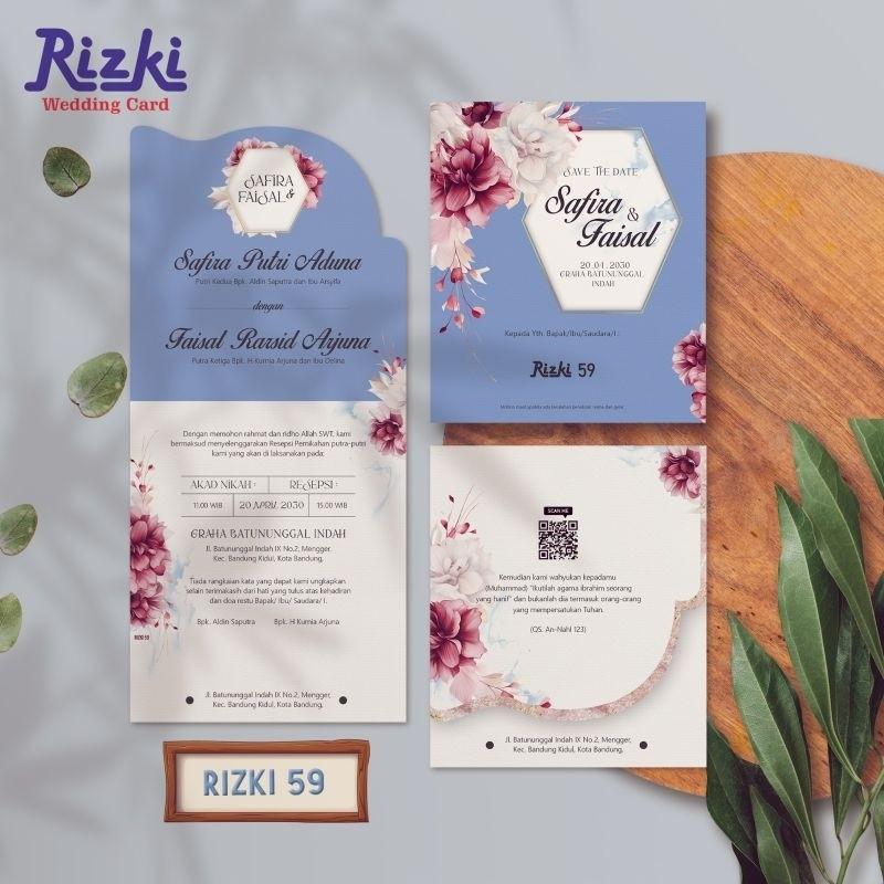 Undangan Pernikahan PROMO Terbatas RIZKI 59 | Paket Lengkap  Elegan Modern Paket Lengkap 100 PCS Gratis Label & Plastik - JanjiKita | Default