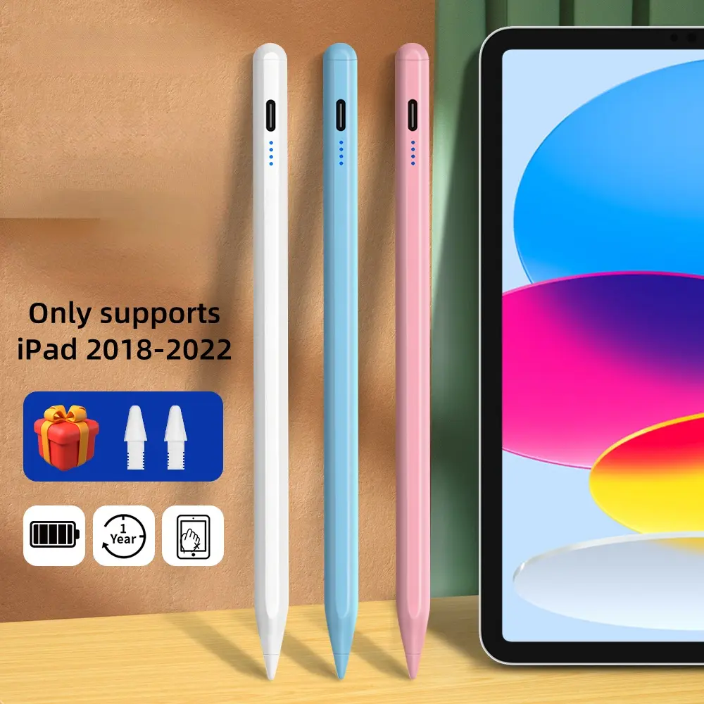 DANYCASE Only for iPad 2018-2024 Active Capacitive Stylus Pen Pencil with Palm Rejection Tilt with Power Display Tablet pencil For ipad 6th 7th 8th 9th 10th gen Air 4 5 Accessories