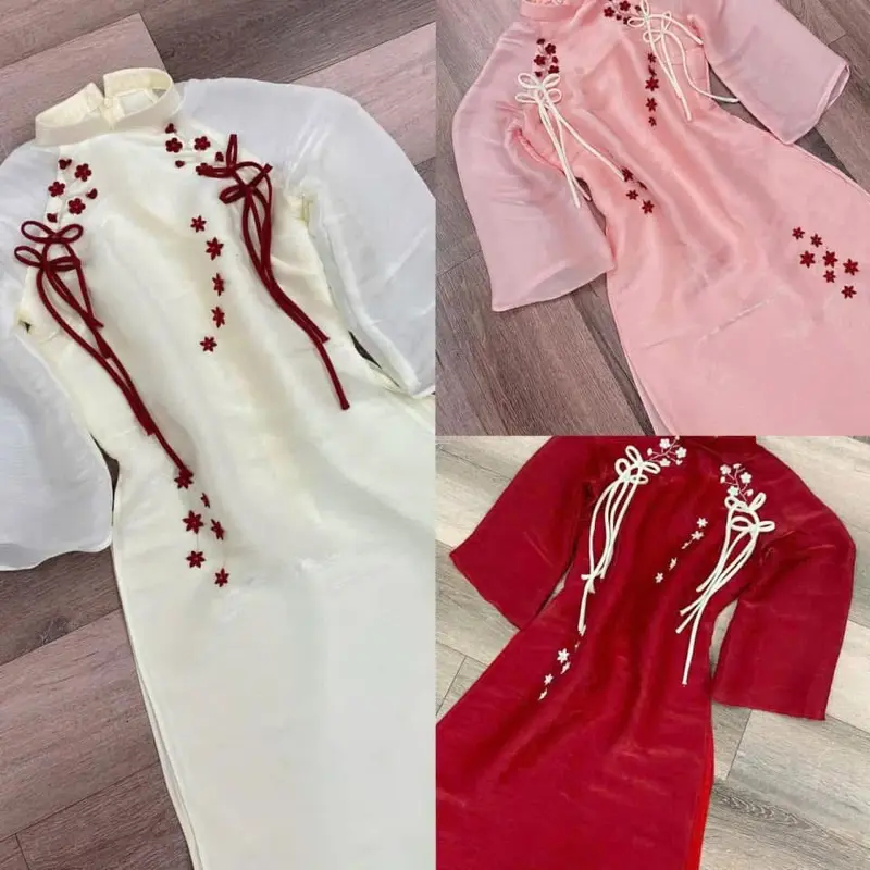 Áo dài cách tân Thanh Mai voan mềm dáng suông, tay lỡ