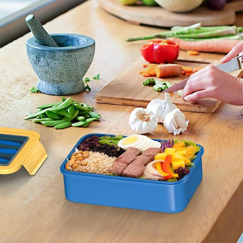 Product Introduction of 3 Compartment Bento Box, 1 Count Leakproof Lunch Box with Knife, Fork and Spoon, Durable Lunch Container for Adults & Teens & Kids 4