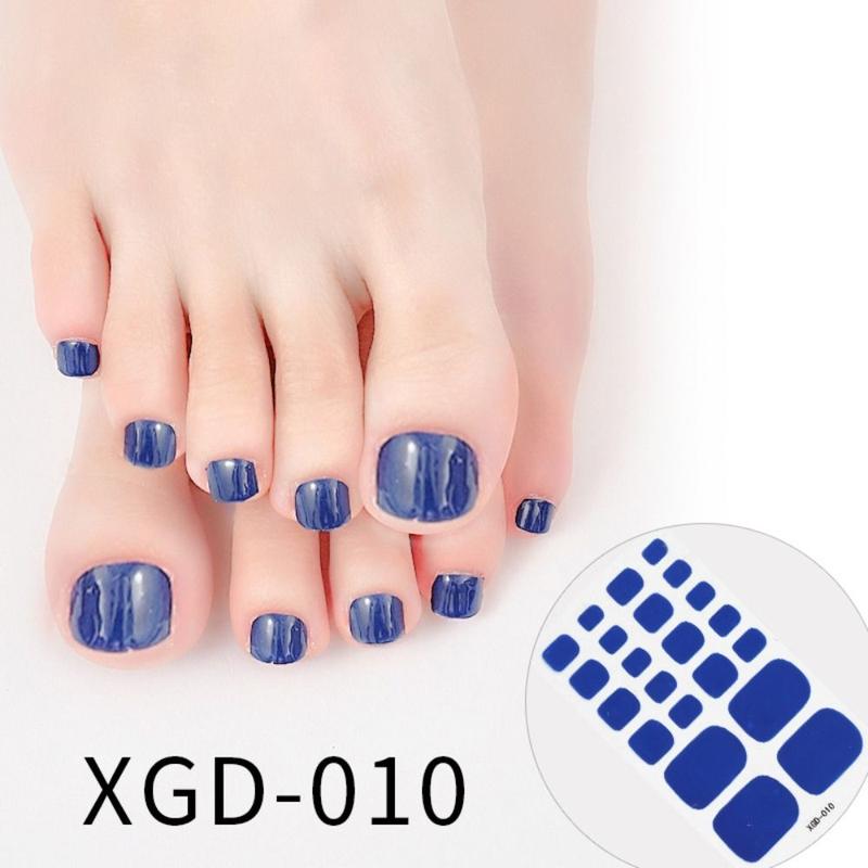 Product Introduction of New Fashion Toe Nail Sticker Polish Tips Easy To Wear Adhesive Toenail Nail Art Nail Wraps Strips Manicure for Women 12