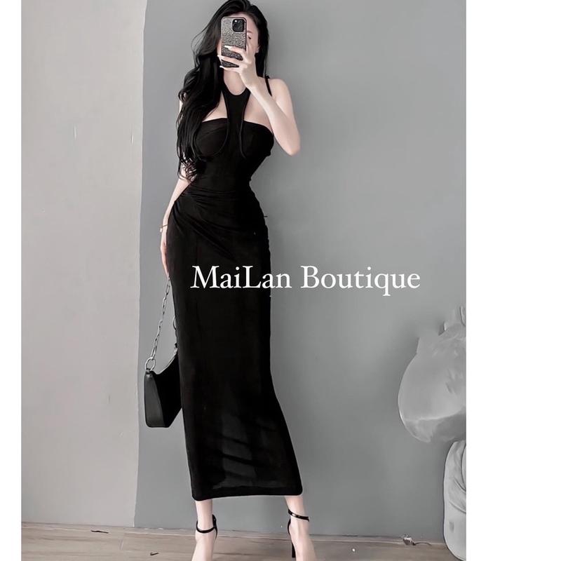 Đầm body yếm  chất thun tăm  chất tăm lạnh