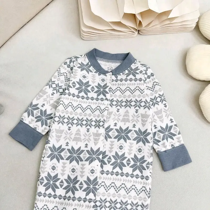 Bộ Body Dài Liền Tất Cho Bé Sơ Sinh Chất Cotton Xuất Dư Mềm Mại - Mùa Thu Đông - Jumpsuit 2